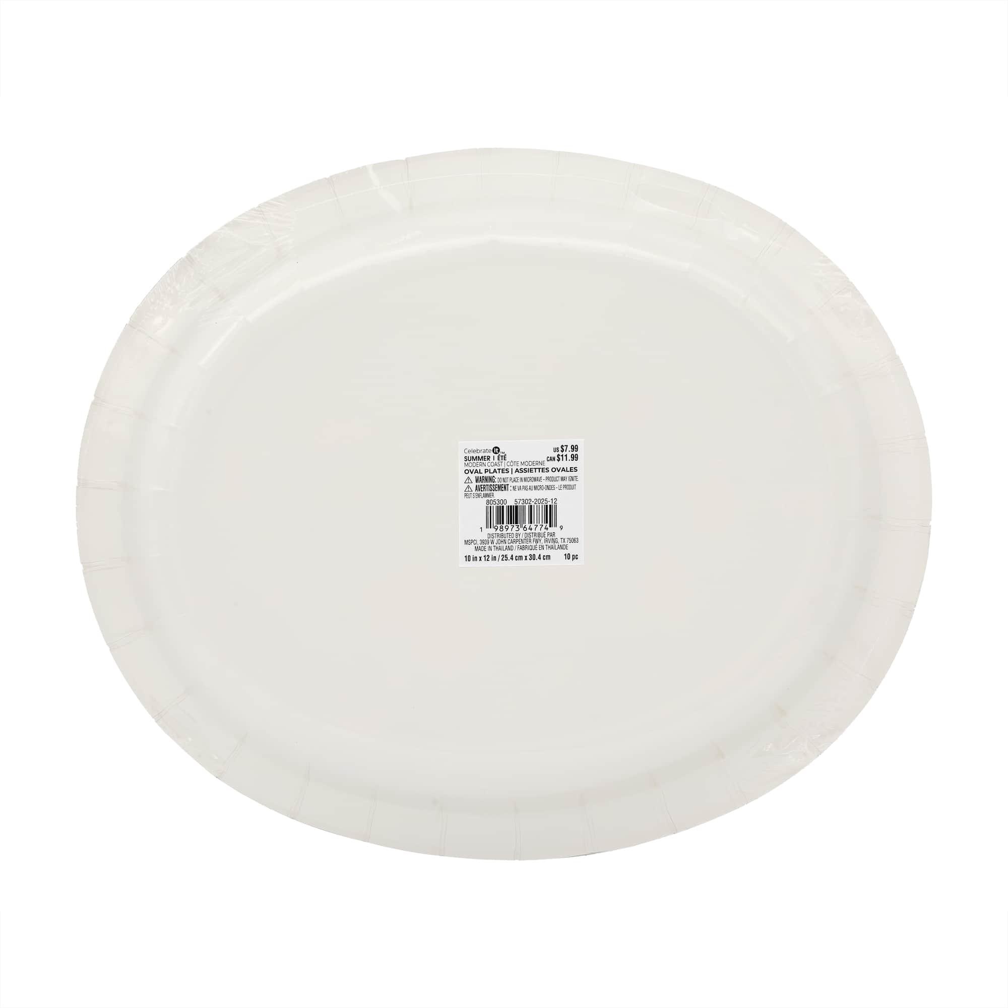 12" Modern Coast Shell Oval Plates, 10ct. by Celebrate It™